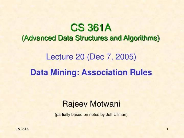 cs 361a advanced data structures and algorithms
