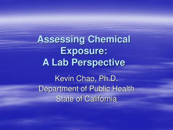 assessing chemical exposure a lab perspective