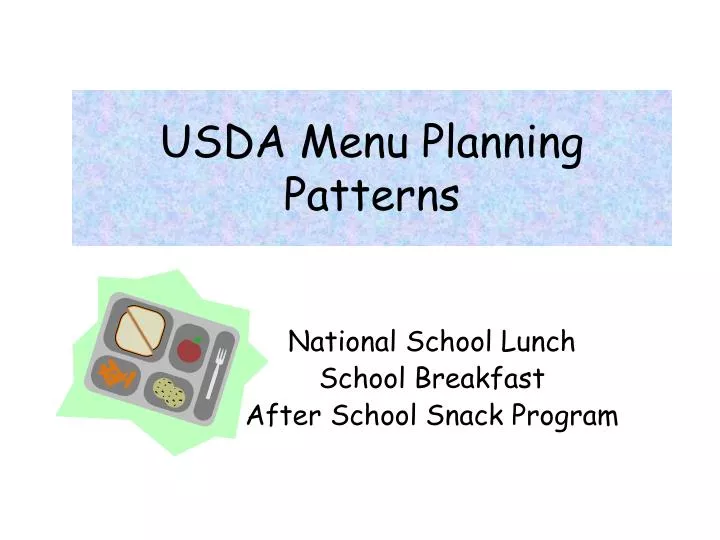 usda menu planning patterns