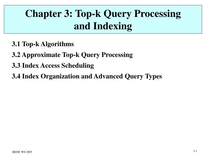 chapter 3 top k query processing and indexing