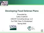 Developing Food Defense Plans - slide 1