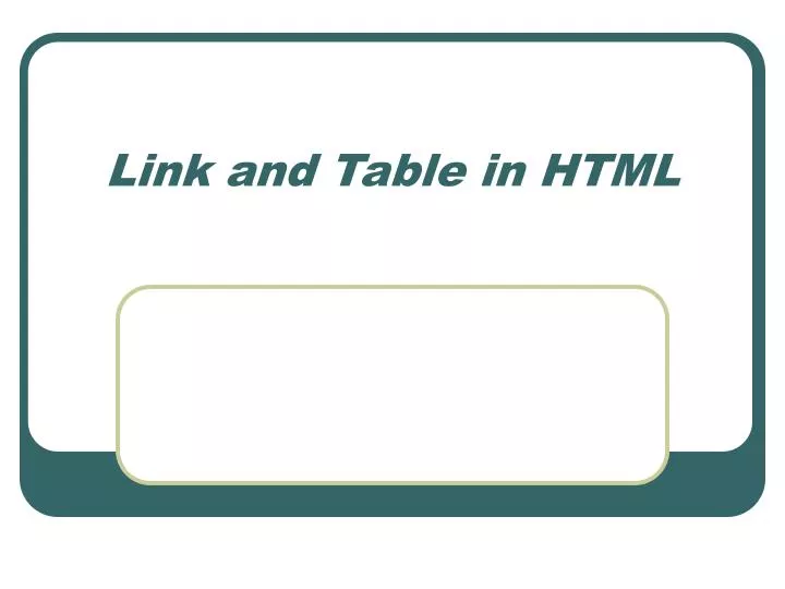 link and table in html