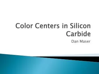 Color Centers in Silicon Carbide