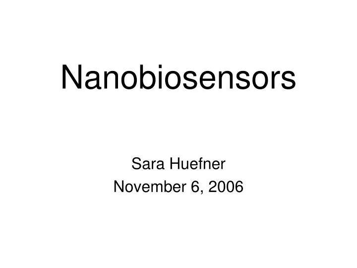 nanobiosensors