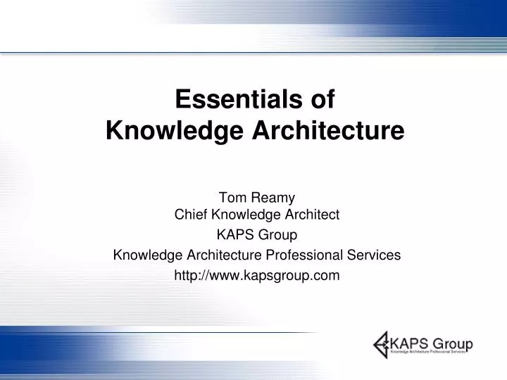 essentials of knowledge architecture