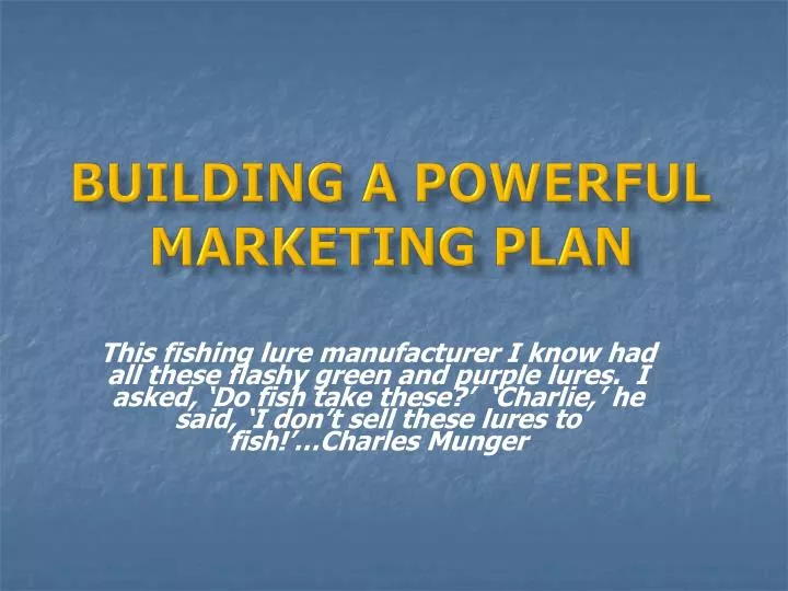 building a powerful marketing plan