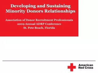 Developing and Sustaining Minority Donors Relationships