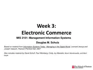 Week 3: Electronic Commerce