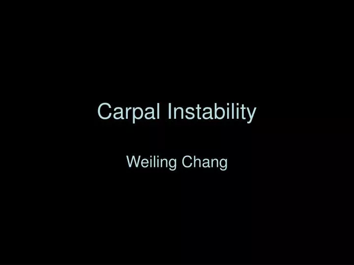 carpal instability