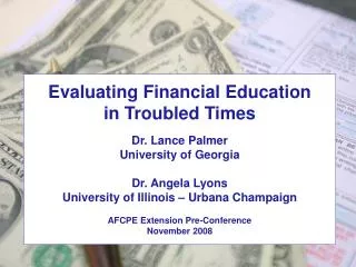 Some Practical Tips for Measuring Financial Success Dr. Angela Lyons University of Illinois