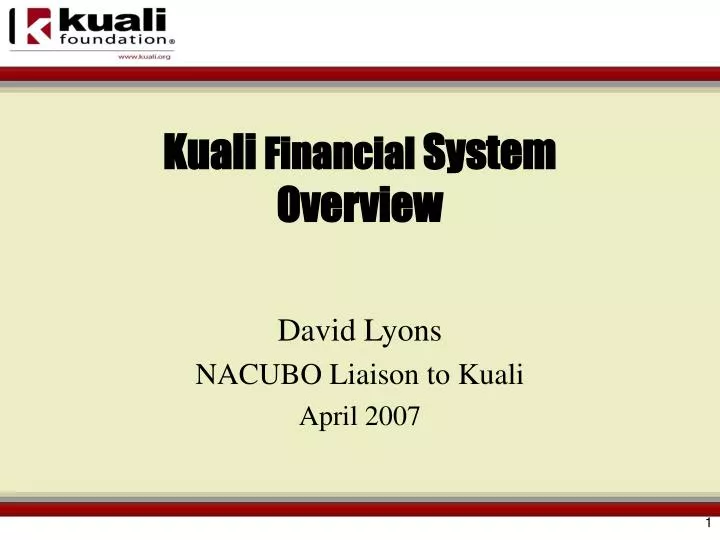 kuali financial system overview