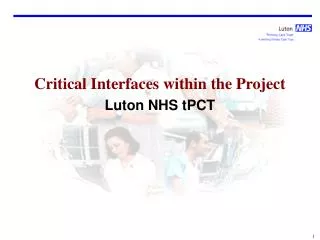 Critical Interfaces within the Project Luton NHS tPCT
