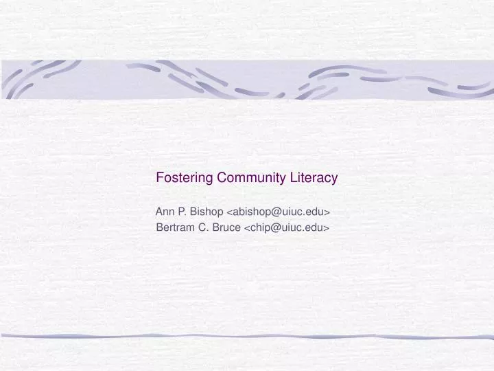 fostering community literacy
