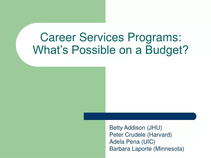 career services programs what s possible on a budget