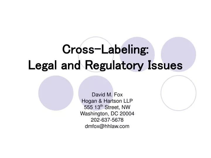 cross labeling legal and regulatory issues