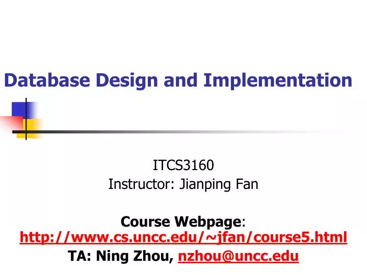 database design and implementation