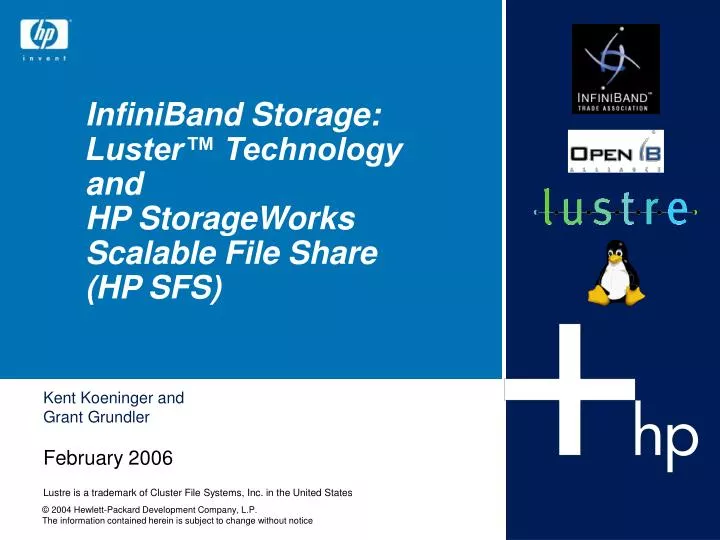 infiniband storage luster technology and hp storageworks scalable file share hp sfs