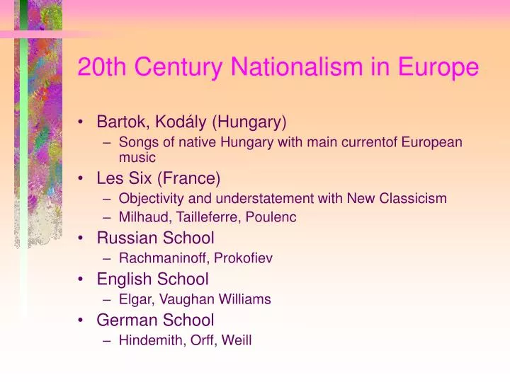 20th century nationalism in europe