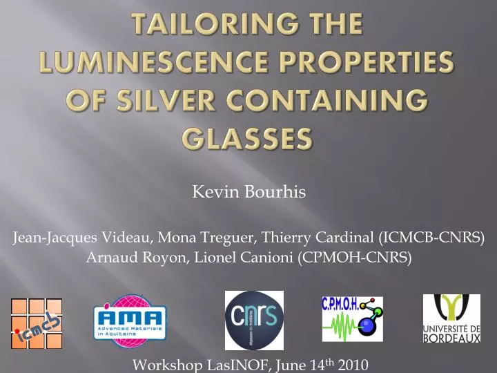 tailoring the luminescence properties of silver containing glasses
