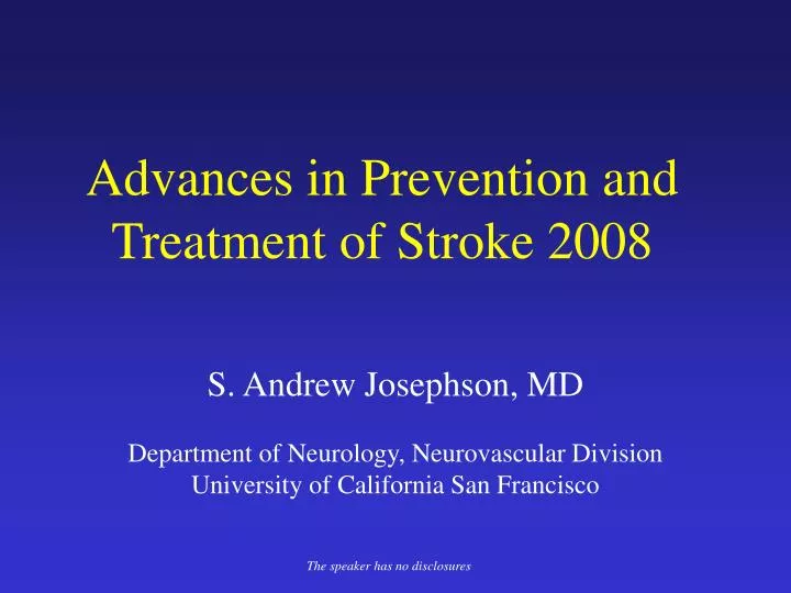 advances in prevention and treatment of stroke 2008