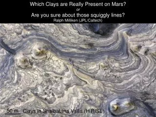 Which Clays are Really Present on Mars? or Are you sure about those squiggly lines? Ralph Milliken (JPL/Caltech)