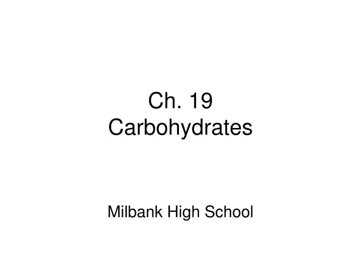 ch 19 carbohydrates