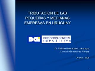 TRIBUTACION DE LAS PEQUEÑAS Y MEDIANAS EMPRESAS EN URUGUAY Cr. Nelson Hernández Lamarque Director General de Rentas O