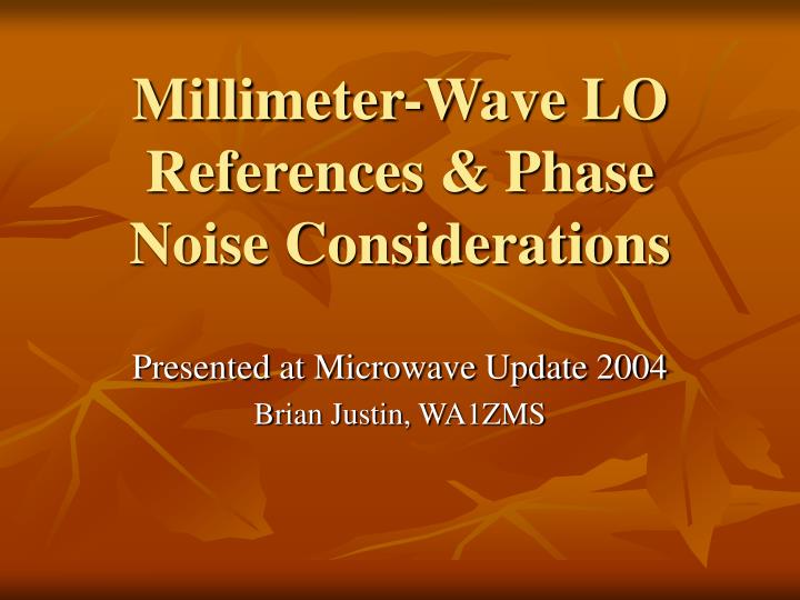millimeter wave lo references phase noise considerations