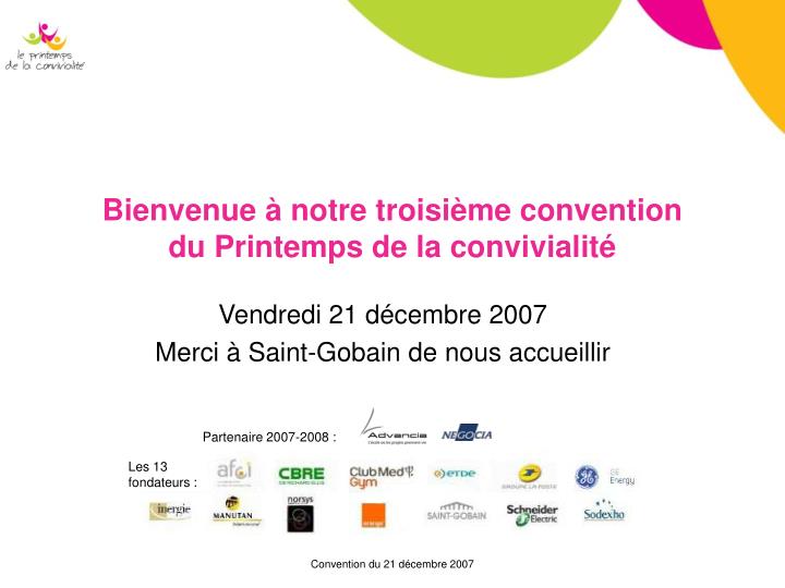 bienvenue notre troisi me convention du printemps de la convivialit