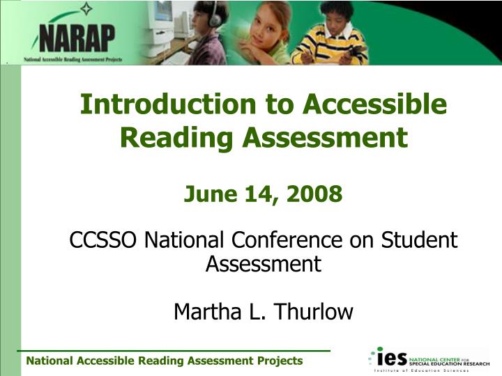 ccsso national conference on student assessment martha l thurlow