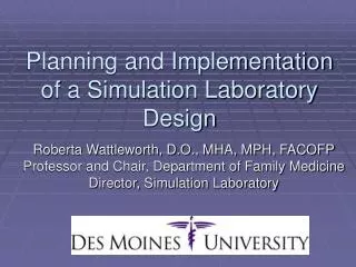 Planning and Implementation of a Simulation Laboratory Design