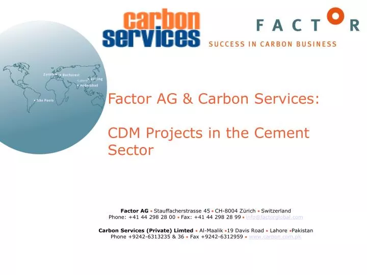 factor ag carbon services cdm projects in the cement sector
