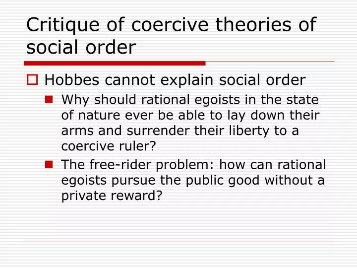 critique of coercive theories of social order