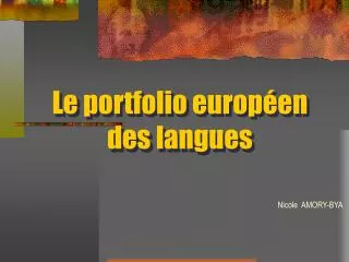 Le portfolio européen des langues