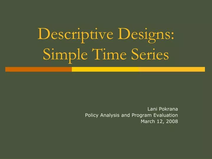 descriptive designs simple time series