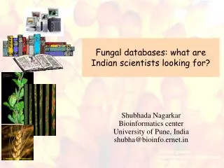 Fungal databases: what are Indian scientists looking for?