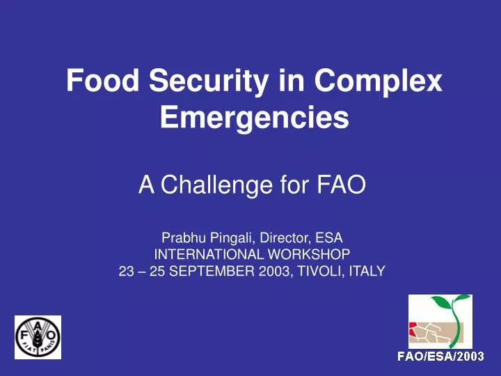 food security in complex emergencies