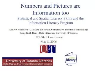 Numbers and Pictures are Information too Statistical and Spatial Literacy Skills and the Information Literacy Program