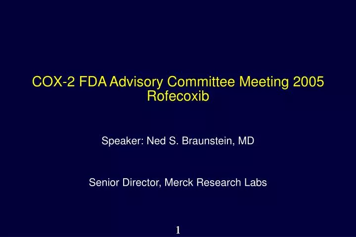 cox 2 fda advisory committee meeting 2005 rofecoxib