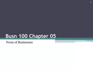 Busn 100 Chapter 05