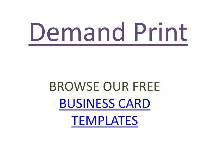demand print