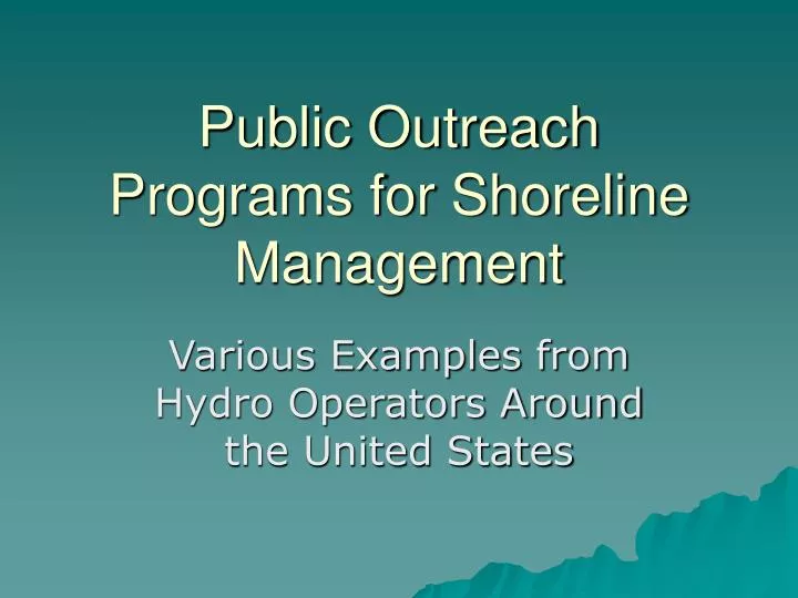 public outreach programs for shoreline management