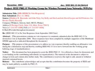 Project: IEEE P802.15 Working Group for Wireless Personal Area Networks (WPANs) Submission Title: [ MB-OFDM No Vote Res