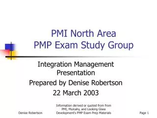 PMI North Area PMP Exam Study Group
