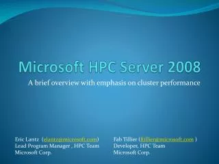 Microsoft HPC Server 2008