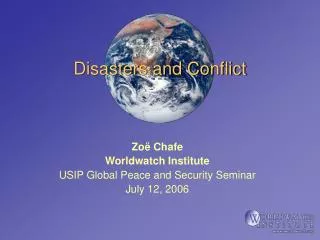 Disasters and Conflict