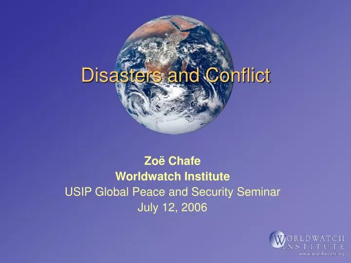 disasters and conflict