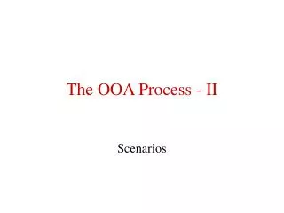 The OOA Process - II