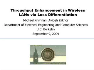 Throughput Enhancement in Wireless LANs via Loss Differentiation