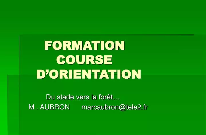 formation course d orientation